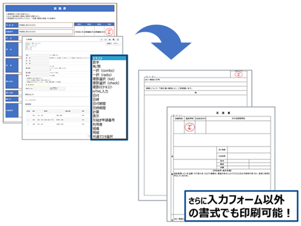 フリーフォームで書類を簡単に作成