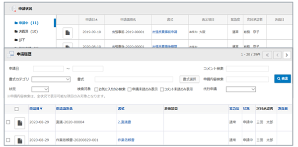 進捗や履歴をラクラク把握