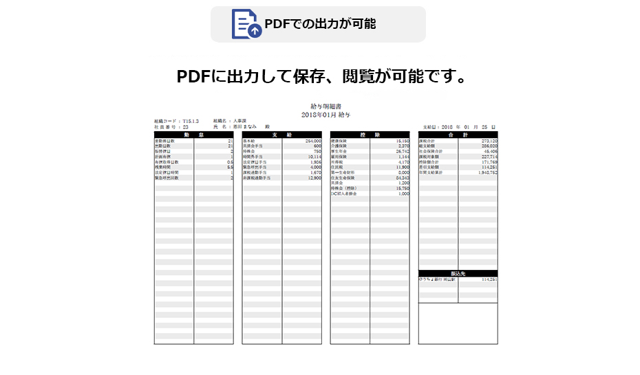 PDFに出力して保存、閲覧が可能です。