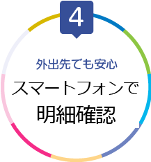 外出先でも安心。スマートフォンで明細確認